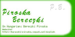 piroska bereczki business card